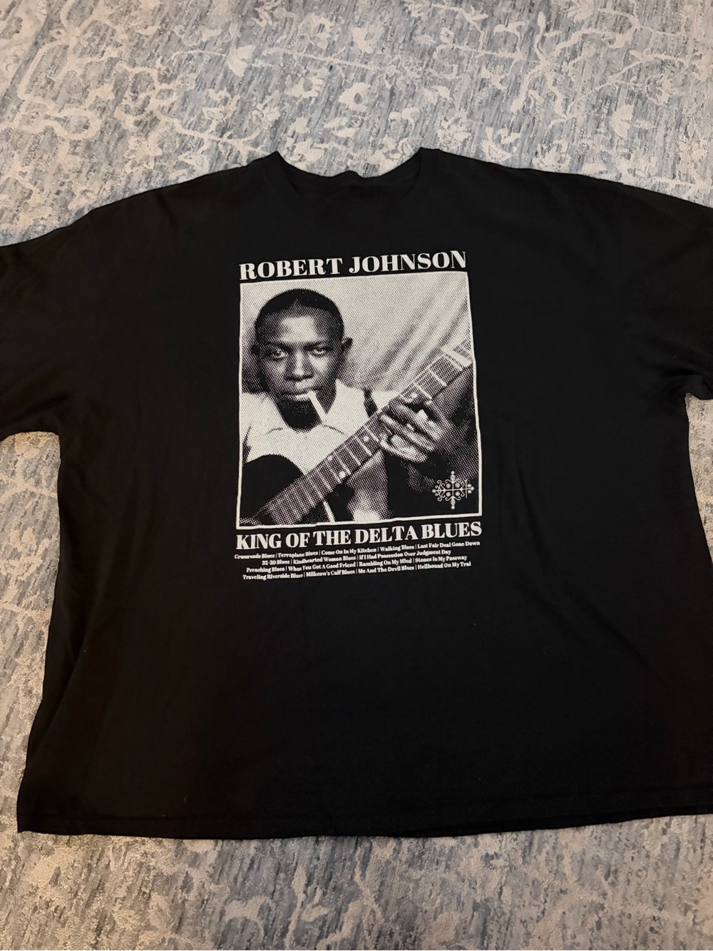 Gildan Black Graphic Tee 3XL `King of the Delta Blues’